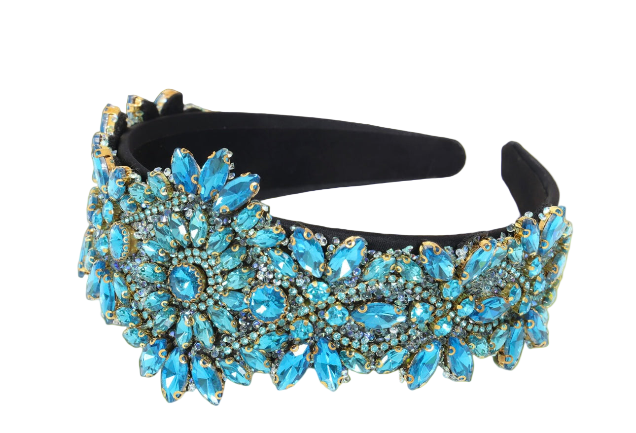 NEW! Haarband Strass Turquoise