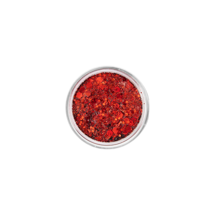 Chunky glitter cream coral red
