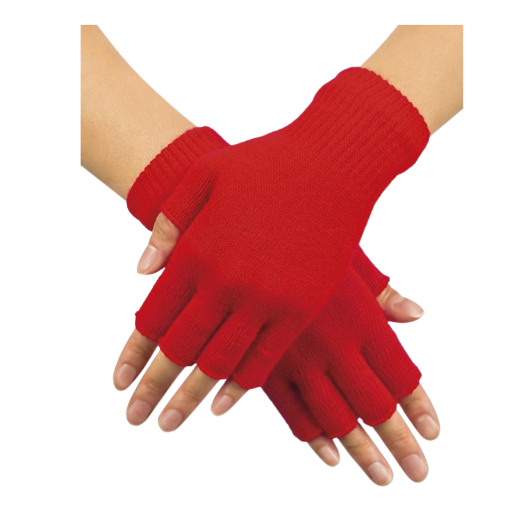 Vingerloze handschoenen rood