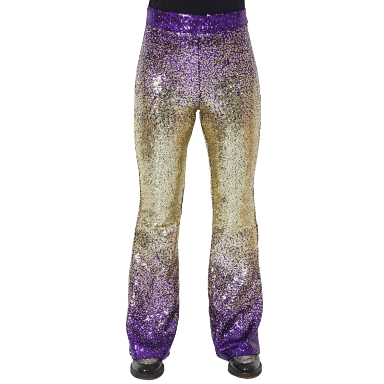 Flared pants purple/gold