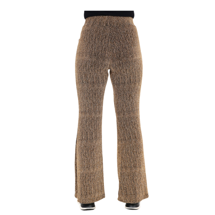 Flared pants glitter goud