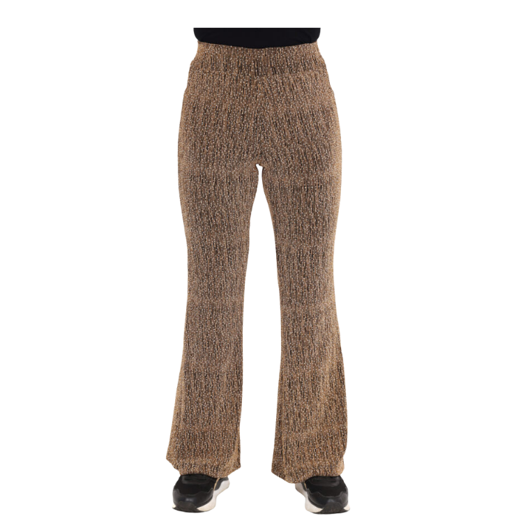 Flared pants glitter goud