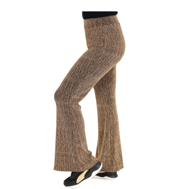 Flared pants glitter goud