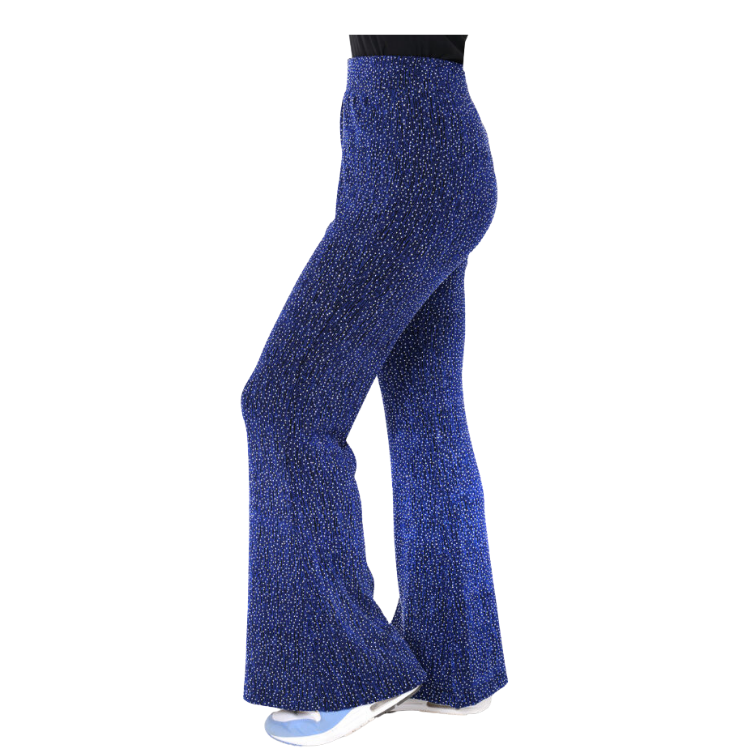Flared pants glitter blauw