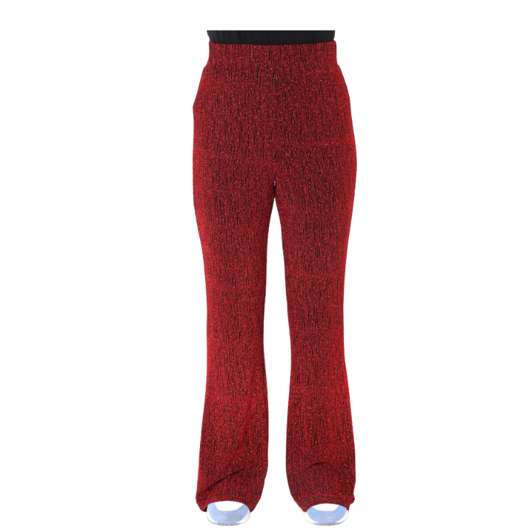 Flared pants glitter rood