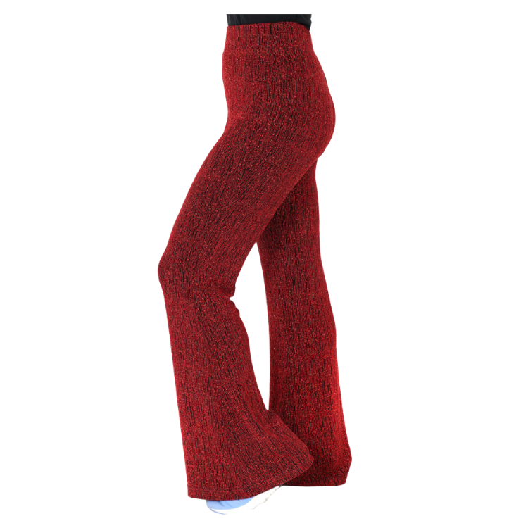 Flared pants glitter rood