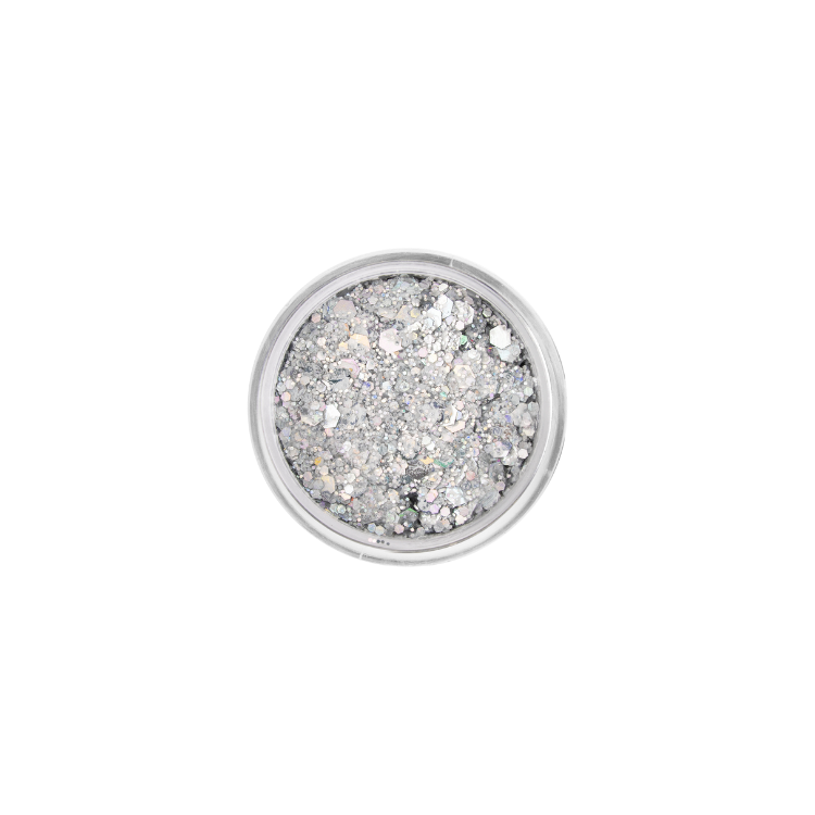 Chunky glitter cream lucky silver
